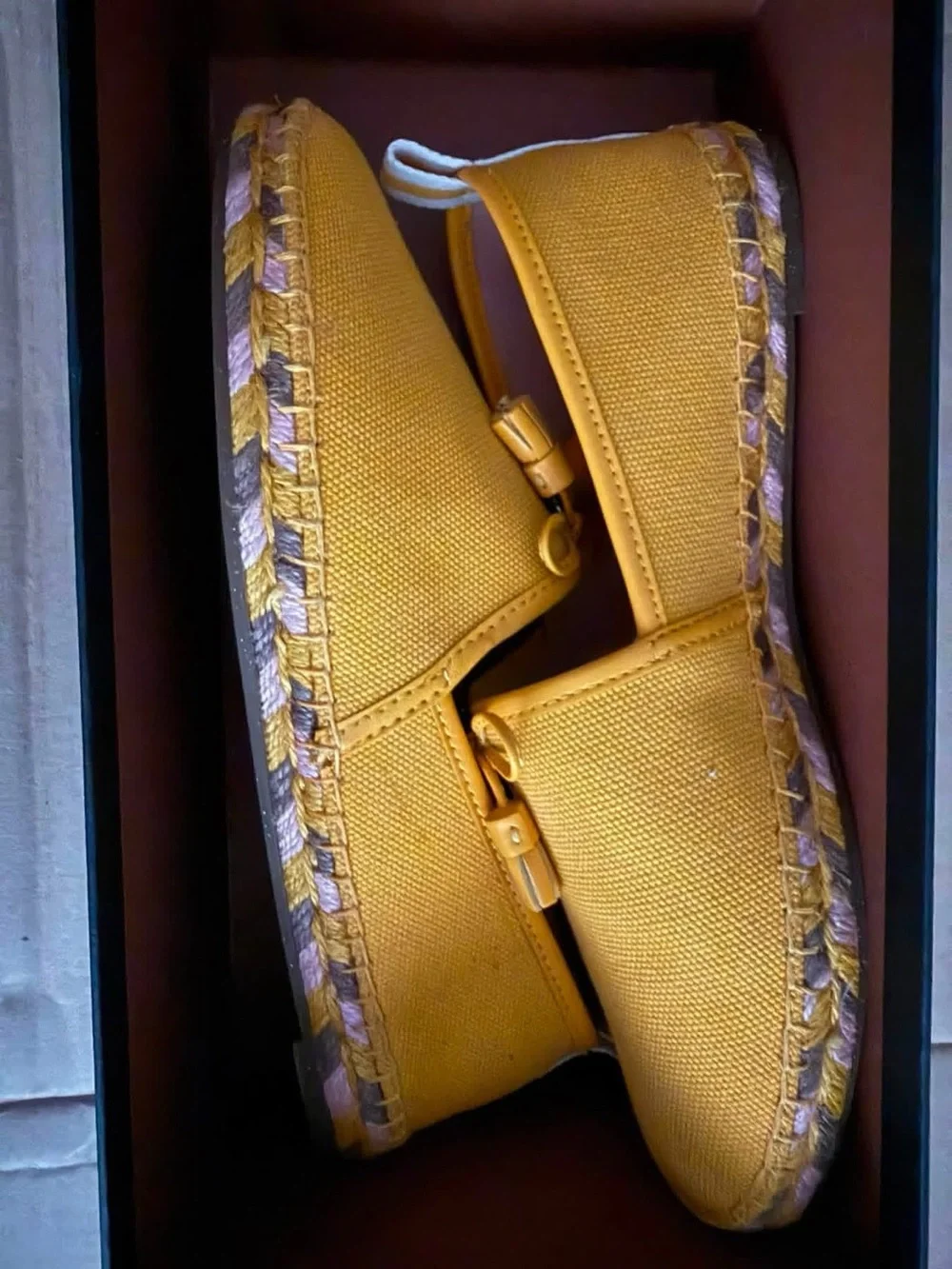 Coach Women's Mustard Yellow Canvas Tassel Loafers